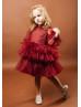 Long Sleeves Lace Tulle Cupcake Flower Girl Dress Long Sleeves Lace Tulle Cupcake Flower Girl Dress
